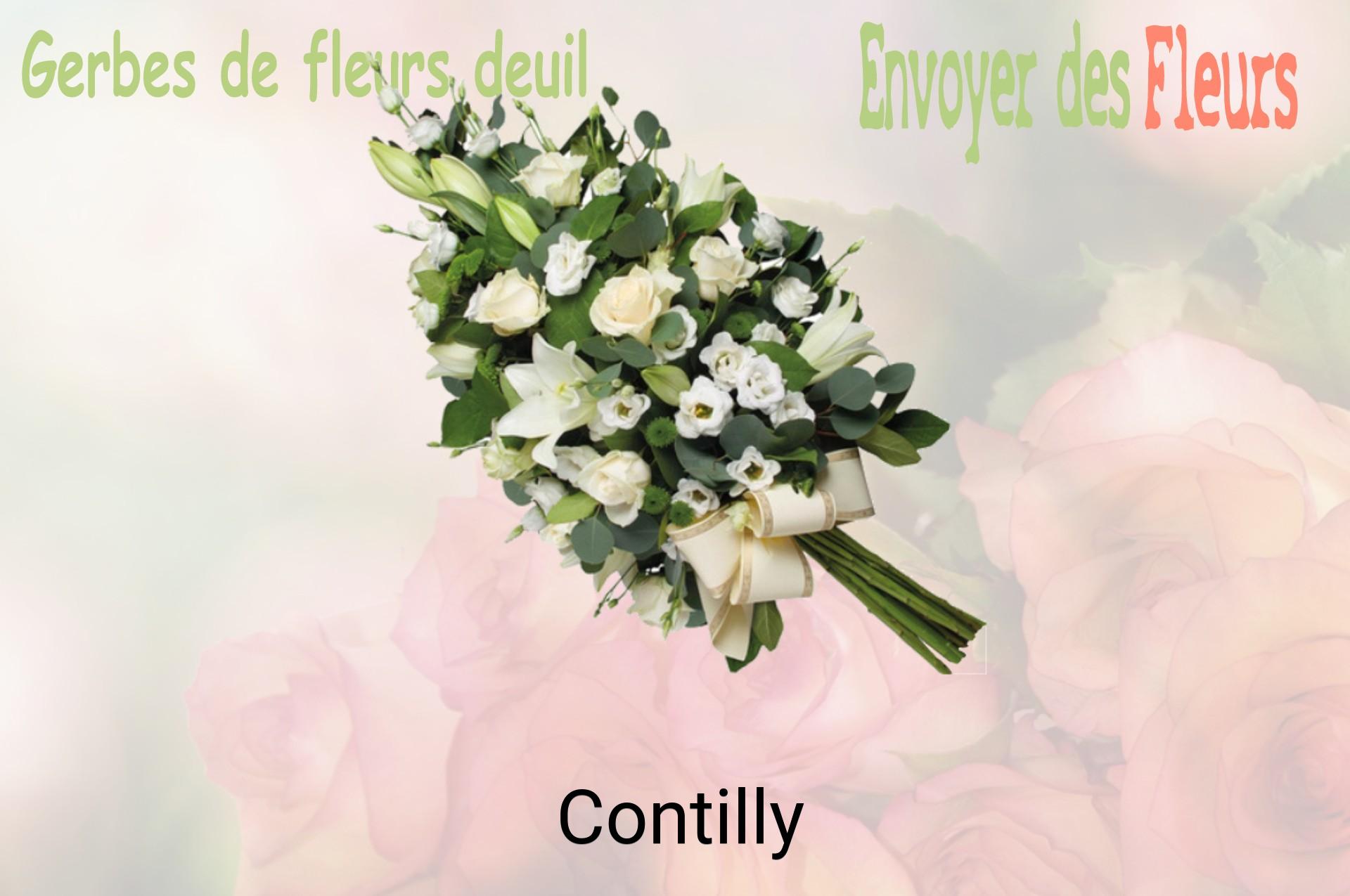 Gerbe de fleurs de deuil livrée à Contilly